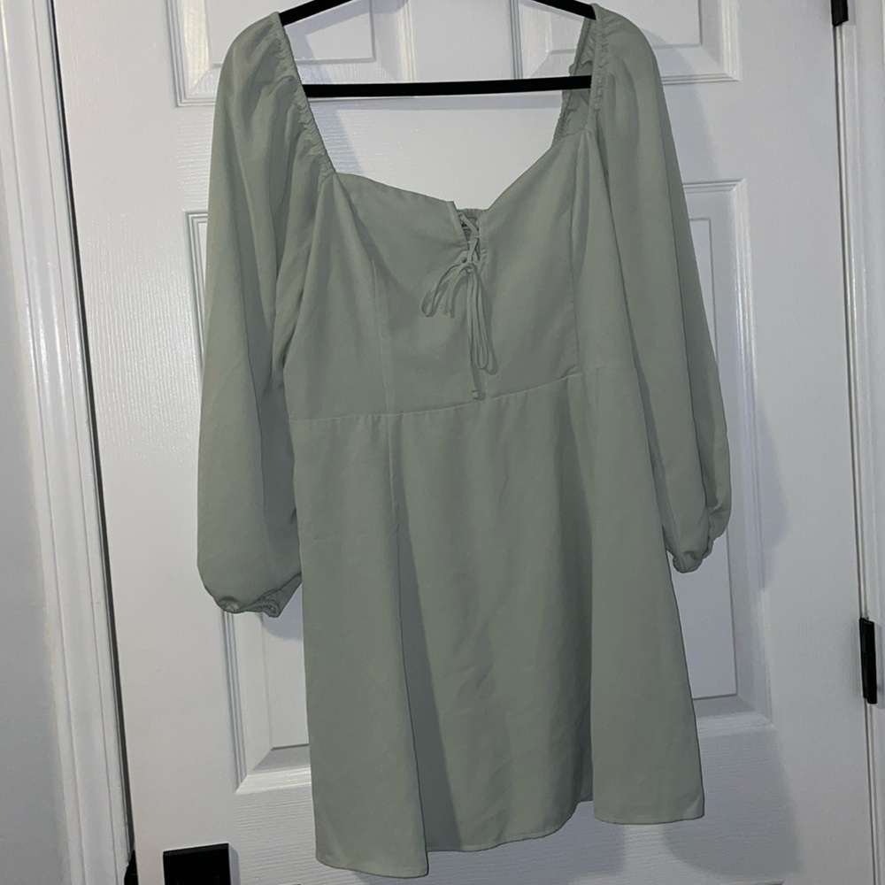 Elegant Sage Green Mini Dress